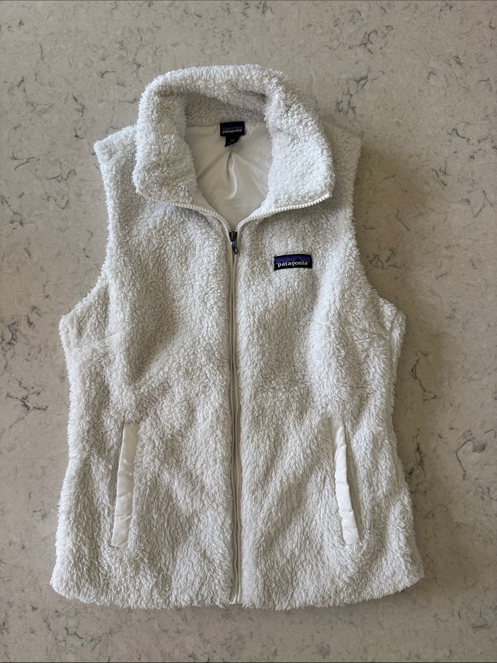 Patagonia Women’s Los Gatos Beige Sherpa Vest with Zip size L - Picture 1 of 7